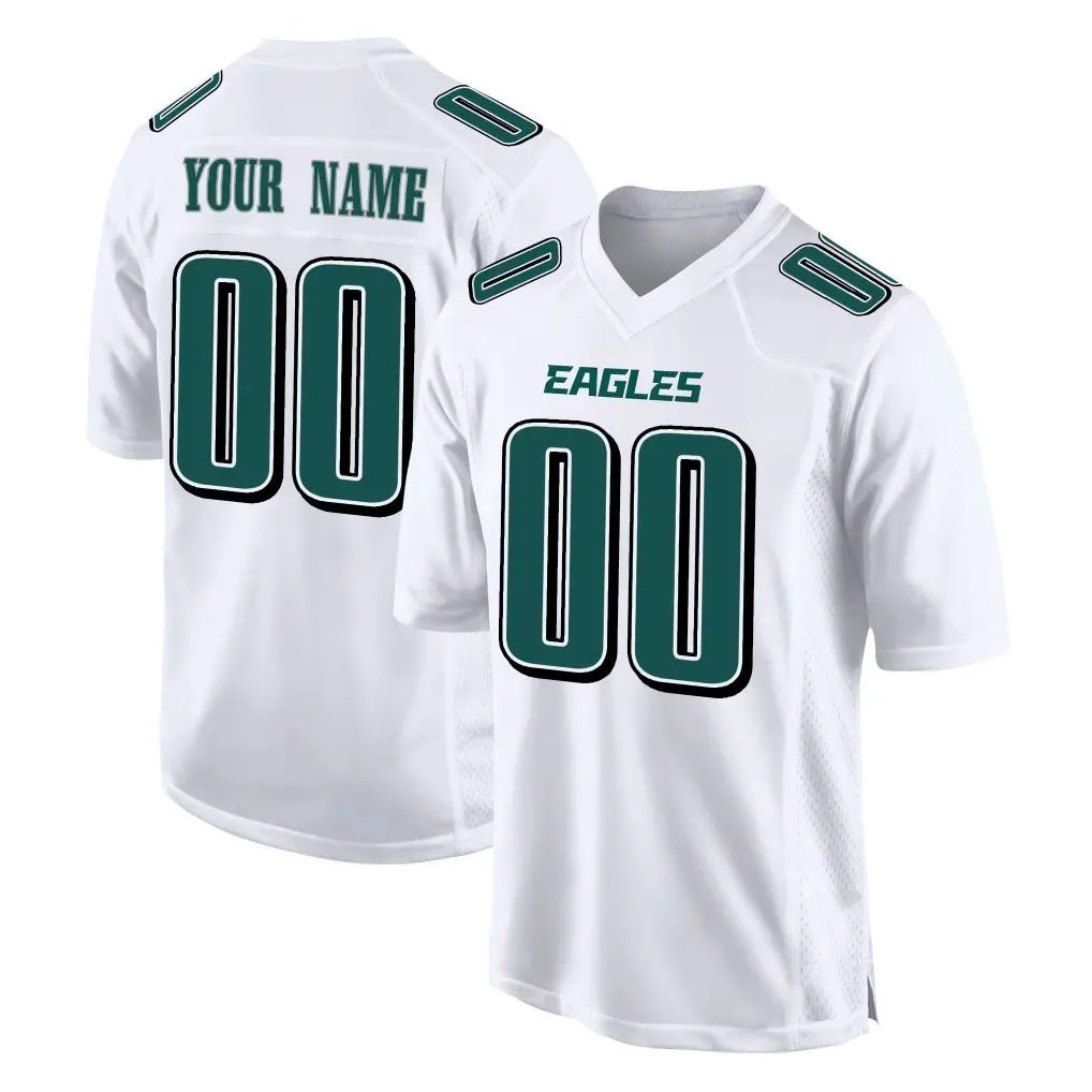 Punc Custom P.Eagles White Tundra Fashion Home Game Any Name & Numbers Stitched Jerseys