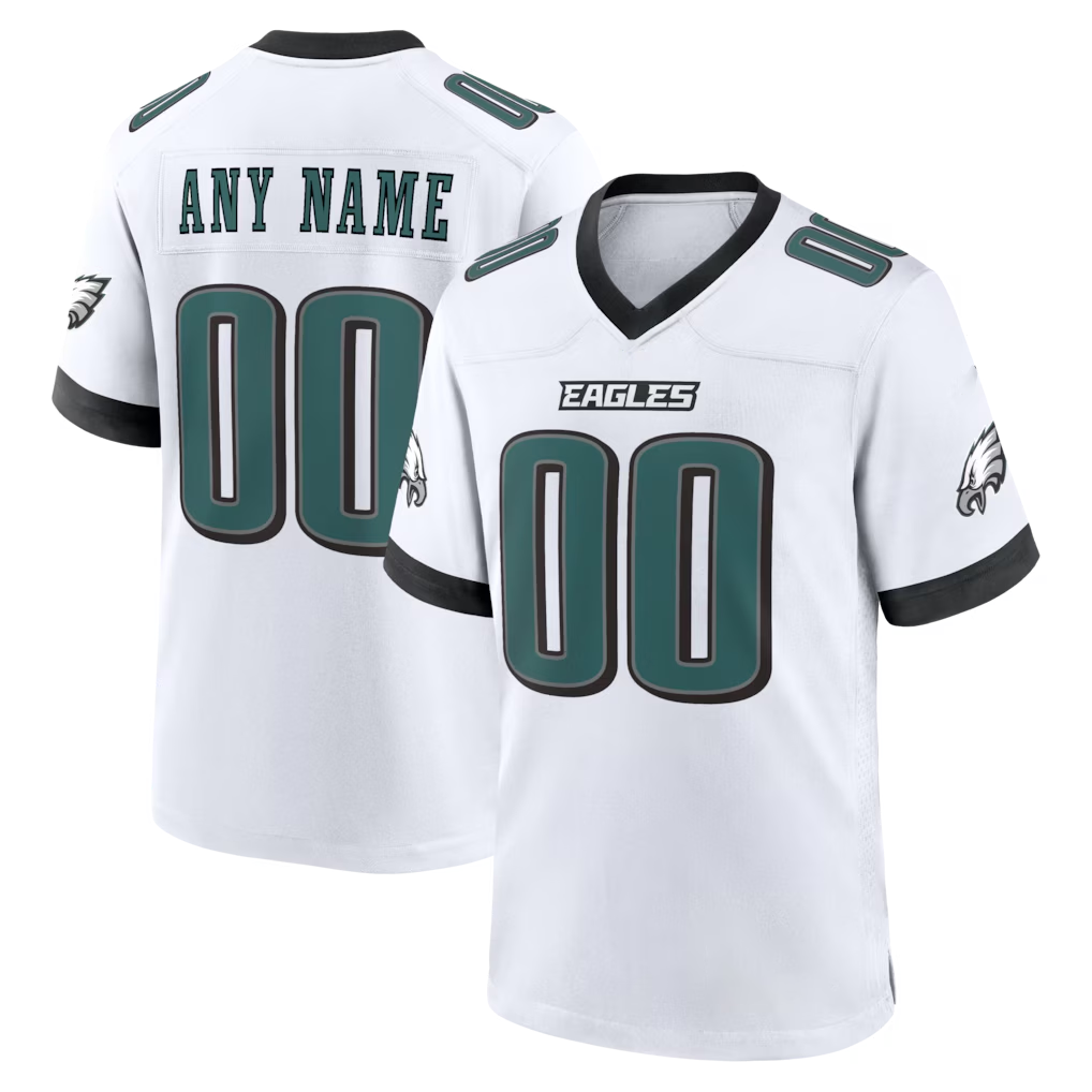 Punc Custom P.Eagles White White Game Stitched Jerseys