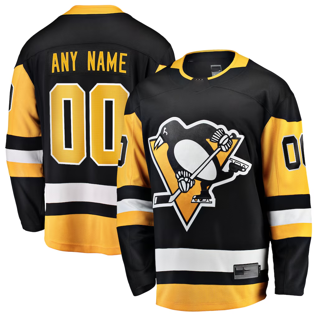 Punc Custom P.Penguins Black Home Breakaway Jerseys