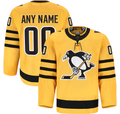 Punc Custom P.Penguins Gold Alternate Authentic Pro Jerseys