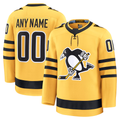 Punc Custom P.Penguins Gold Alternate Premium Jerseys
