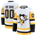 Punc Custom P.Penguins White Away Premium Jerseys