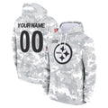 Punc Custom P.Steelers Arctic Camo Limited Salute to Service Pullover Hoodies Game Any Name & Numbers Stitched Jerseys