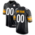 Punc Custom P.Steelers Black Home Game Stitched Jerseys