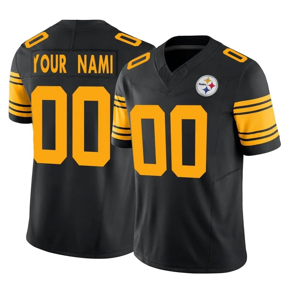 Punc Custom P.Steelers Black Limited 2nd Alternate Vapor F.U.S.E. Home Game Any Name & Numbers Stitched Jerseys