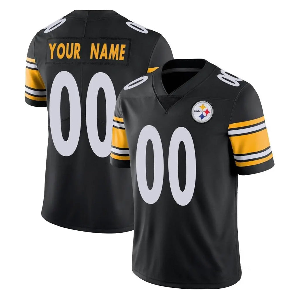 Punc Custom P.Steelers Black Limited Vapor Untouchable Home Game Any Name & Numbers Stitched Jerseys