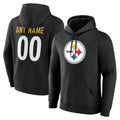Punc Custom P.Steelers Blck LOGO Pullover Hoodies Limited Any Name & Numbers Stitched Jerseys