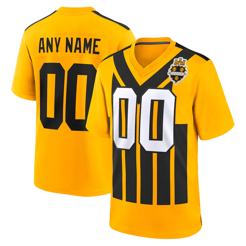 Punc Custom P.Steelers Gold Alternate 1933 Throwback Game Stitched Jerseys