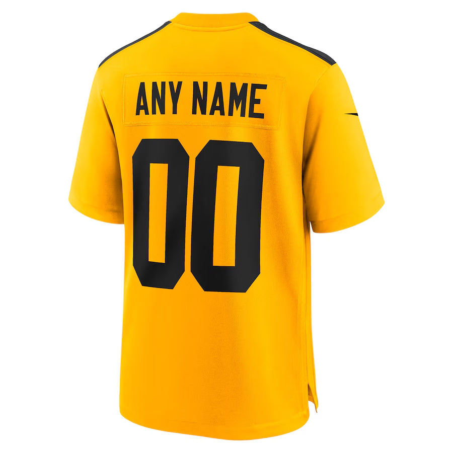 Punc Custom P.Steelers Gold Alternate Game Stitched Jerseys