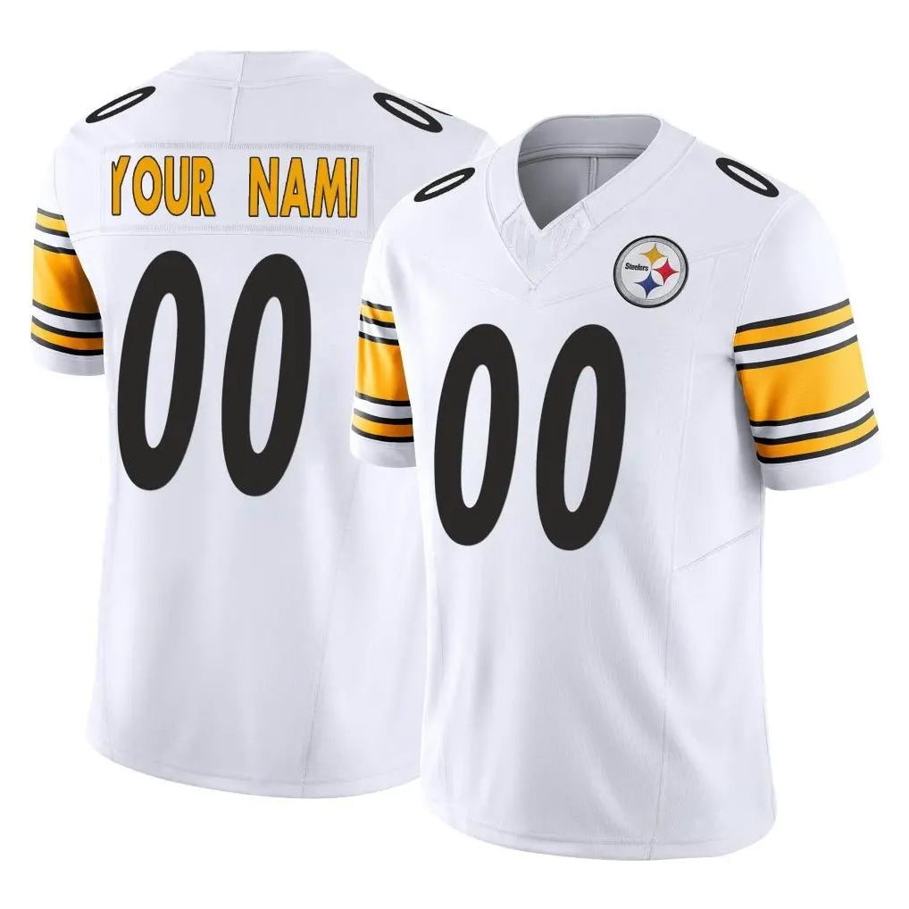 Punc Custom P.Steelers White Limited Vapor F.U.S.E. Home Game Any Name & Numbers Stitched Jerseys