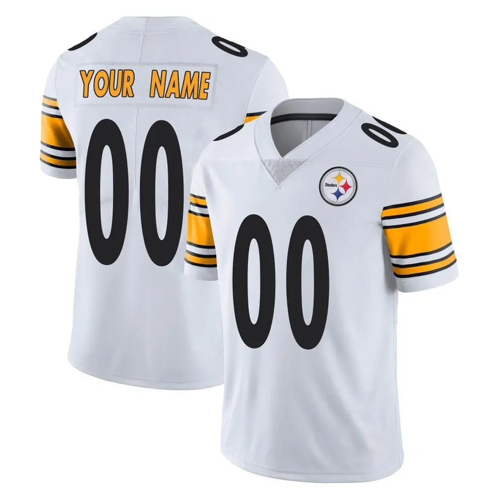 Punc Custom P.Steelers White Limited Vapor Untouchable Home Game Any Name & Numbers Stitched Jerseys