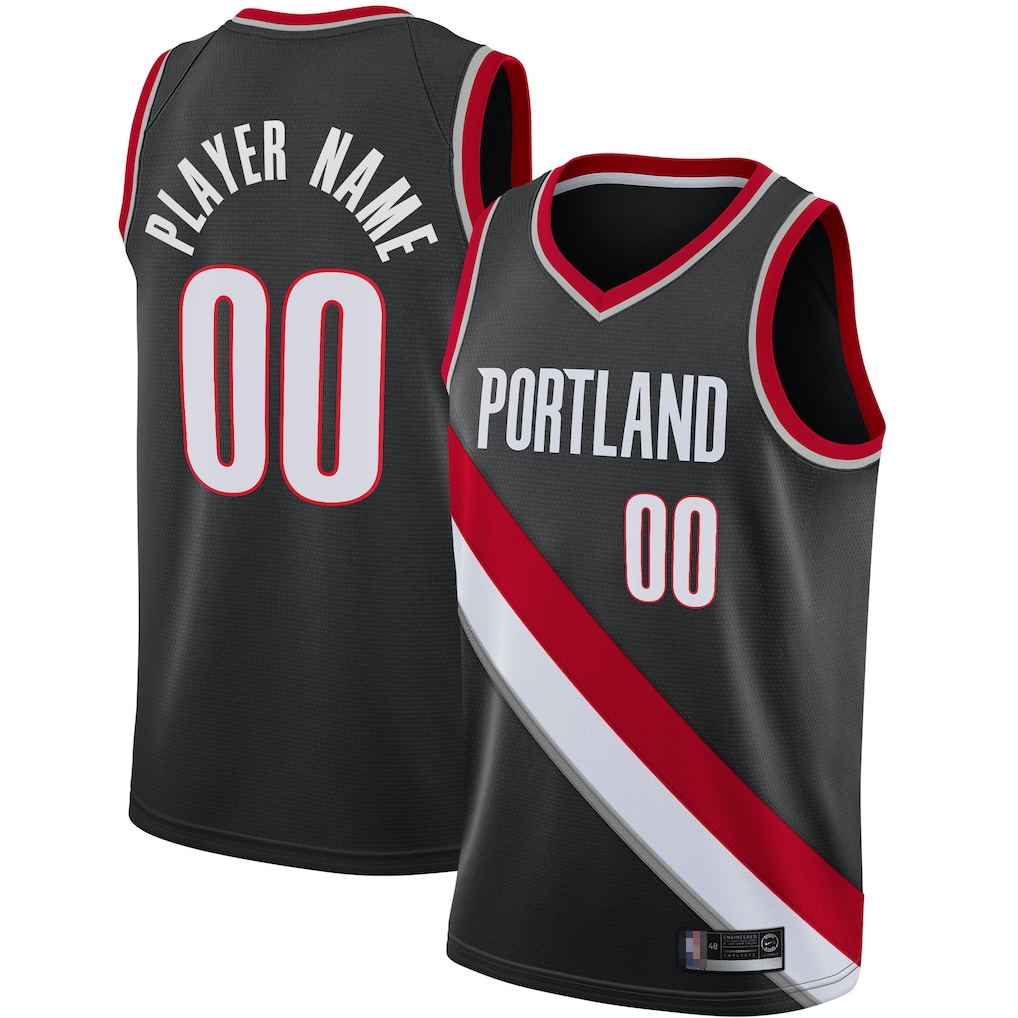 Punc Custom PT.Blazers Black 2020-2021 Swingman Jerseys - Icon Edition