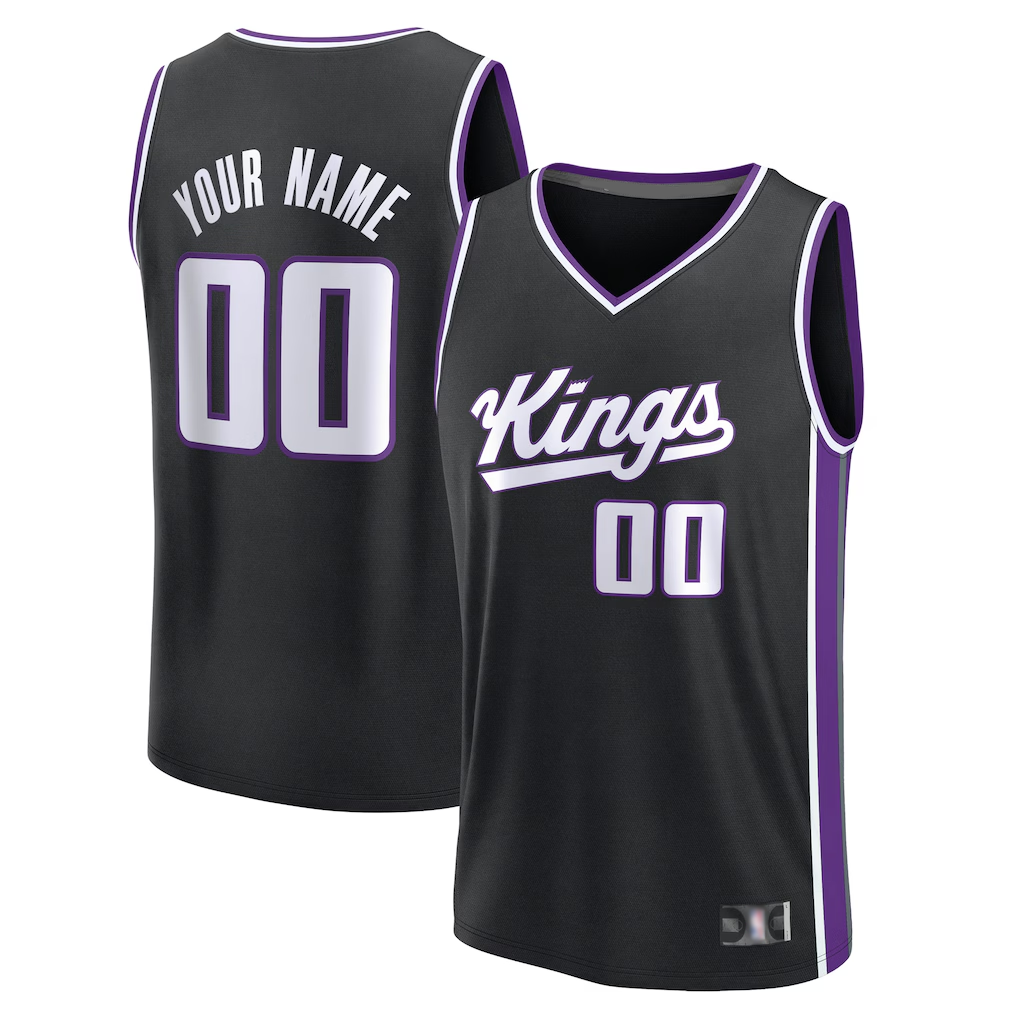 Punc Custom S.Kings Fanatics Black Fast Break Jerseys - Icon Edition