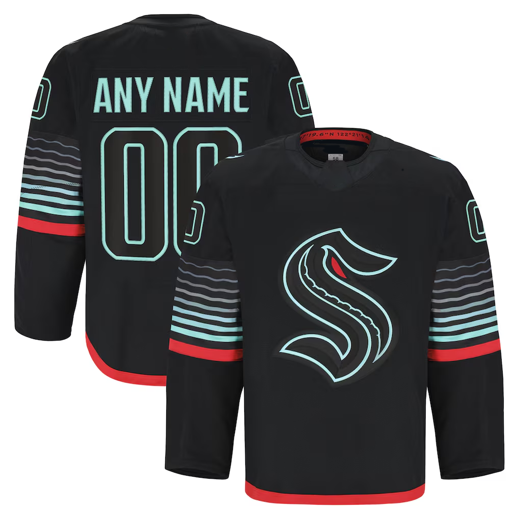 Punc Custom S.Kraken Black Alternate Authentic Pro Jerseys