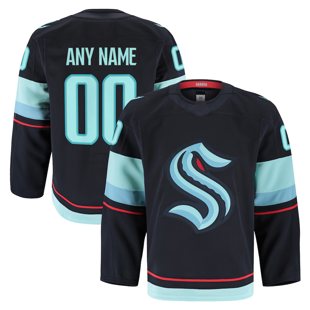 Punc Custom S.Kraken Navy Home Authentic Pro Jerseys