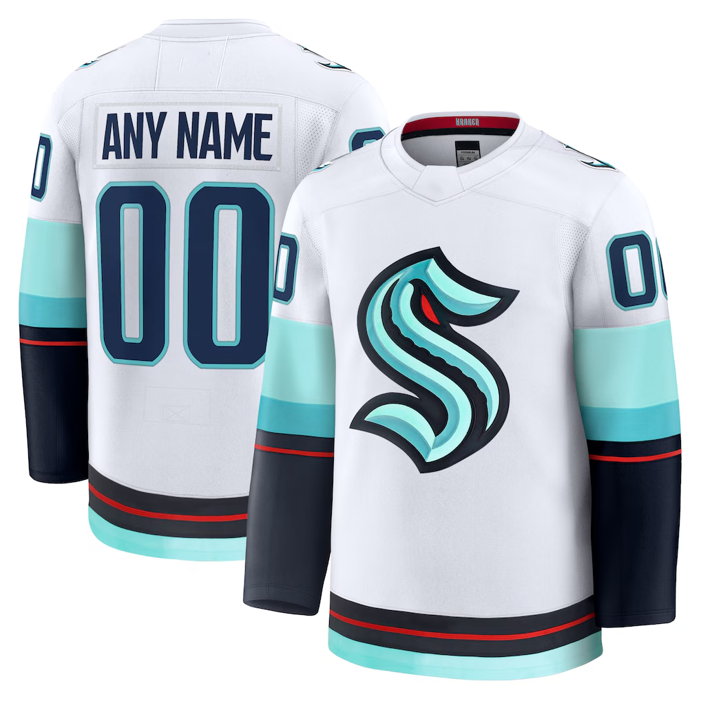 Punc Custom S.Kraken White Away Premium Jerseys