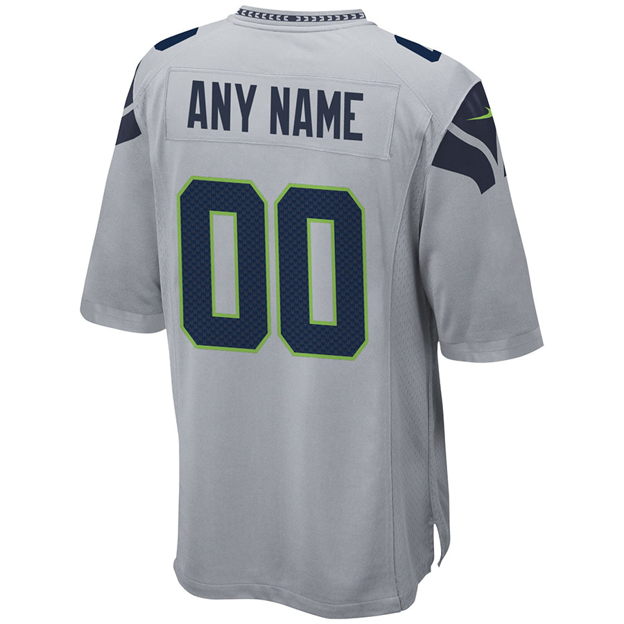 Punc Custom S.Seahawks Gray Alternate Game Stitched Jerseys