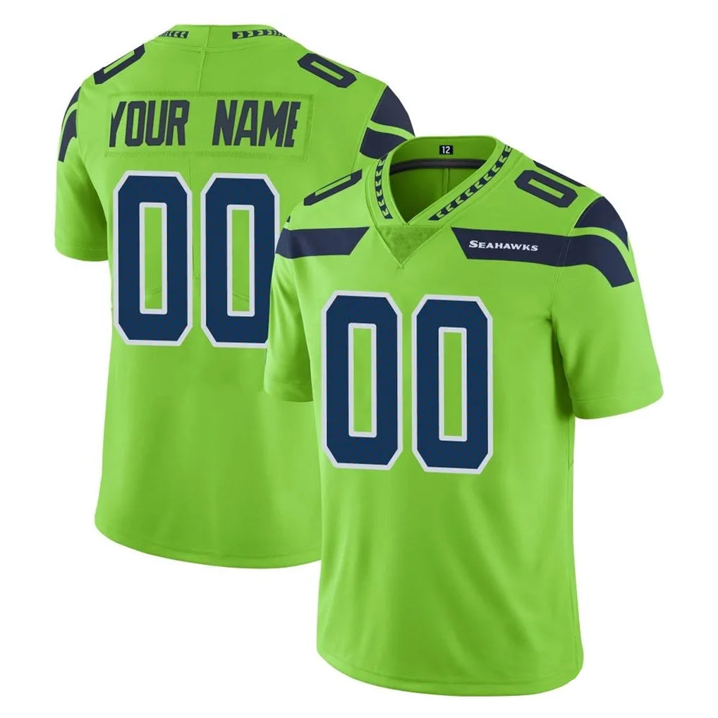 Punc Custom S.Seahawks Green Limited Color Rush Home Game Any Name & Numbers Stitched Jerseys