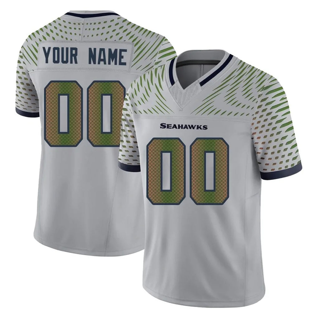 Punc Custom S.Seahawks Grey Limited 2025 Rivalries Collection Home Game Any Name & Numbers Stitched Jerseys