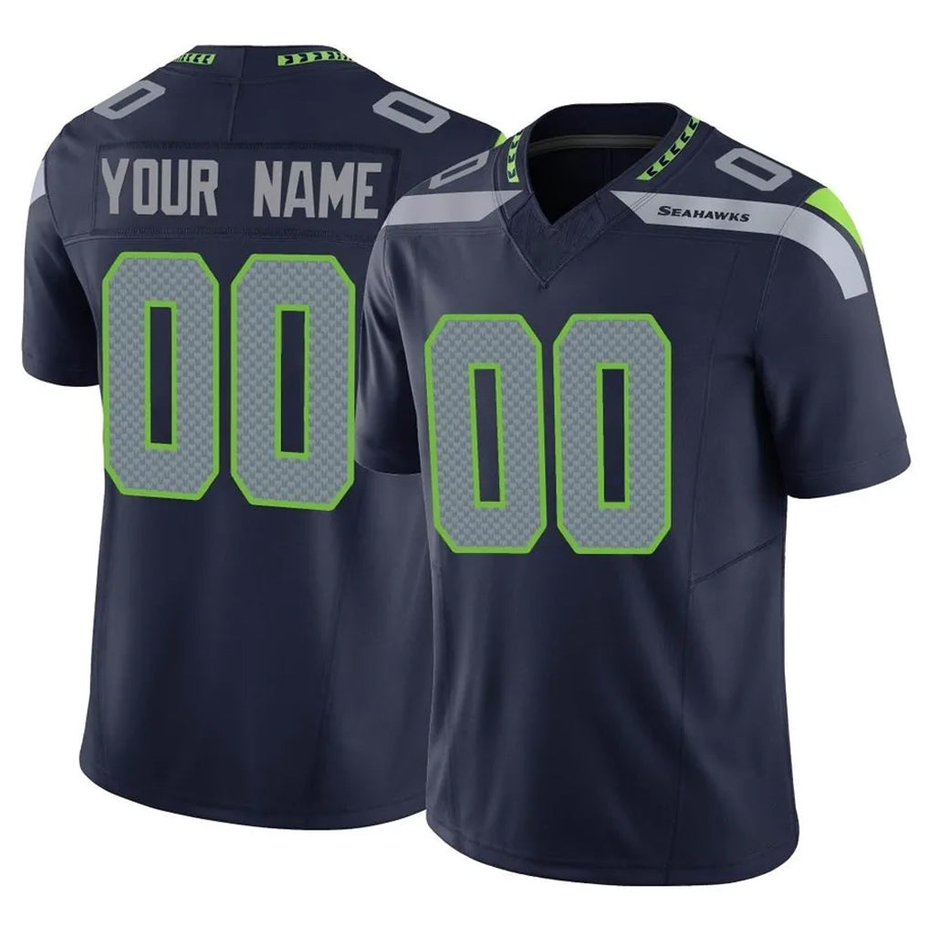 Punc Custom S.Seahawks Navy Limited Vapor F.U.S.E. Home Game Any Name & Numbers Stitched Jerseys