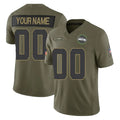 Punc Custom S.Seahawks Olive 2025 Salute To Service Limited Home Game Any Name & Numbers Stitched Jerseys