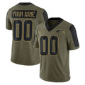 Punc Custom S.Seahawks Olive Salute To Service Limited Game Any Name & Numbers Stitched Jerseys
