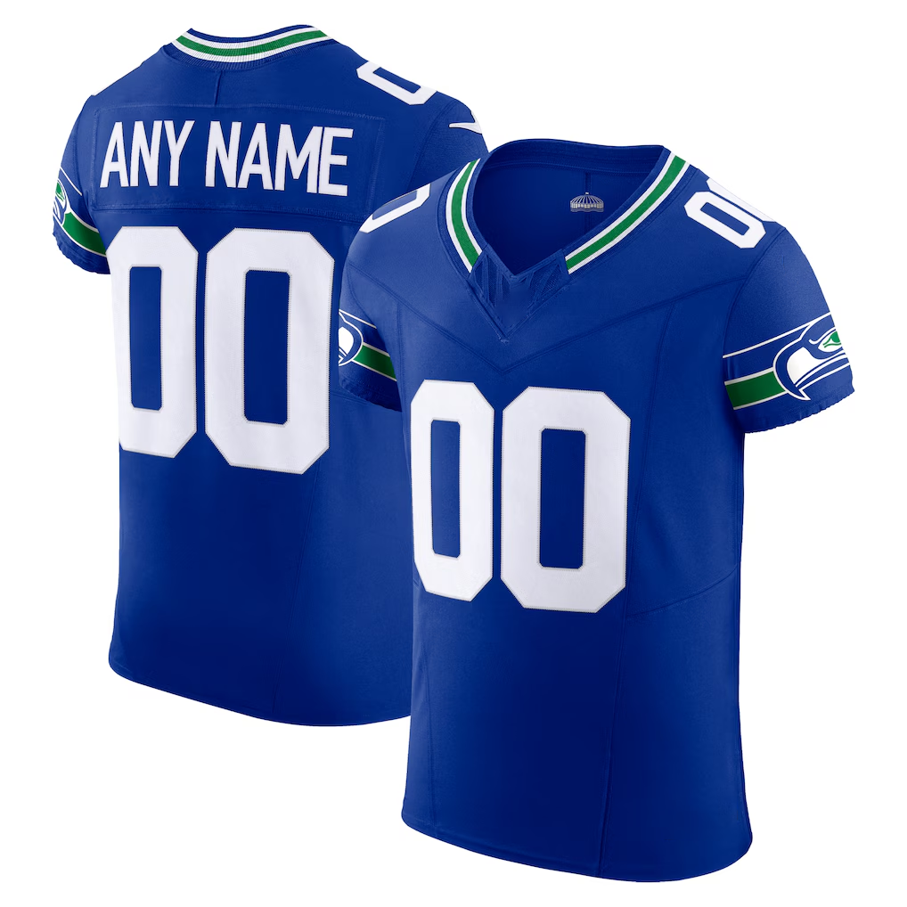 Punc Custom S.Seahawks  Royal Alternate Vapor F.U.S.E. Elite Stitched Jerseys