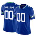 Punc Custom S.Seahawks Royal Limited Throwback Vapor F.U.S.E. Home Game Any Name & Numbers Stitched Jerseys