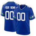Punc Custom S.Seahawks Royal Throwback Home Game Any Name & Numbers Stitched Jerseys