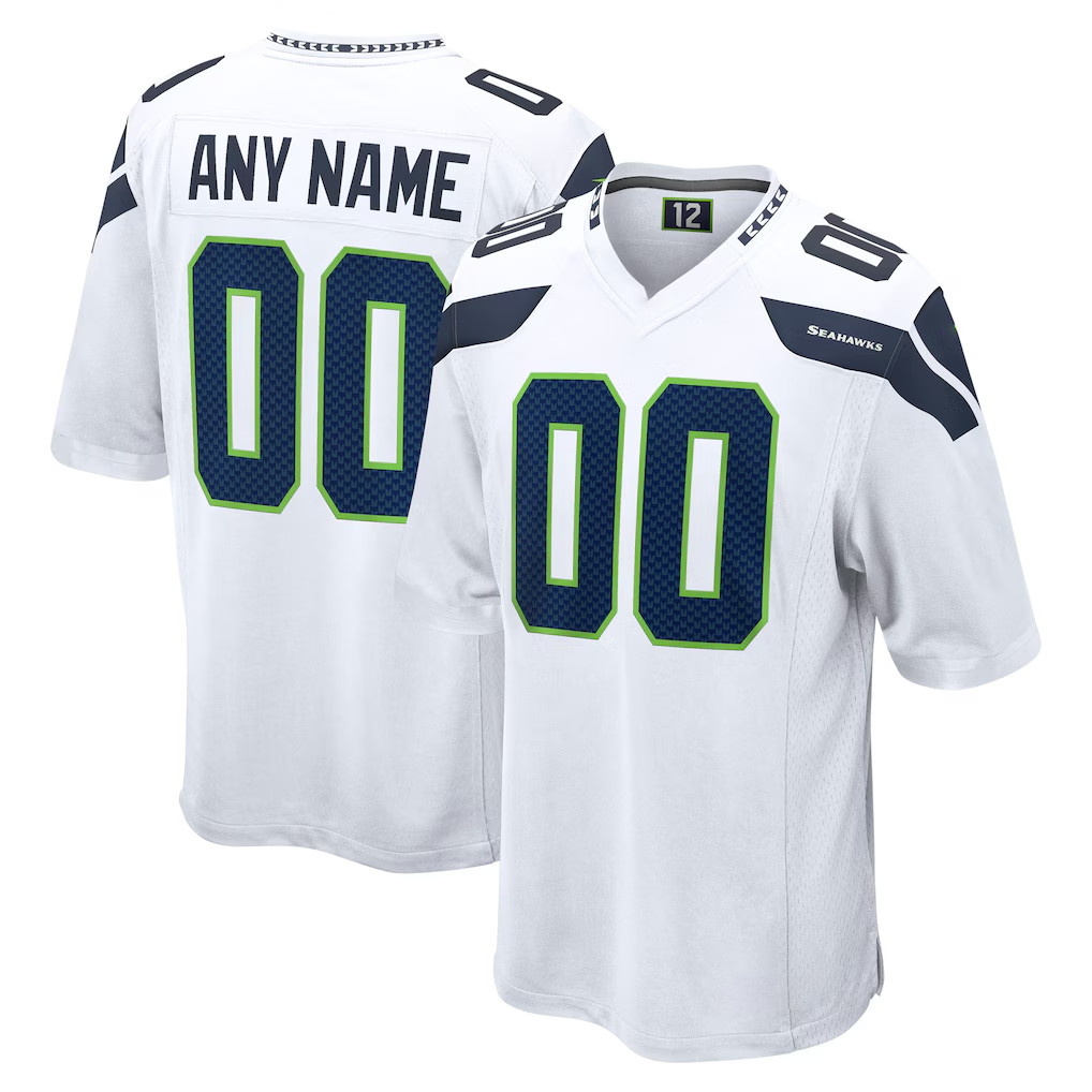 Punc Custom S.Seahawks White Game Stitched Jerseys