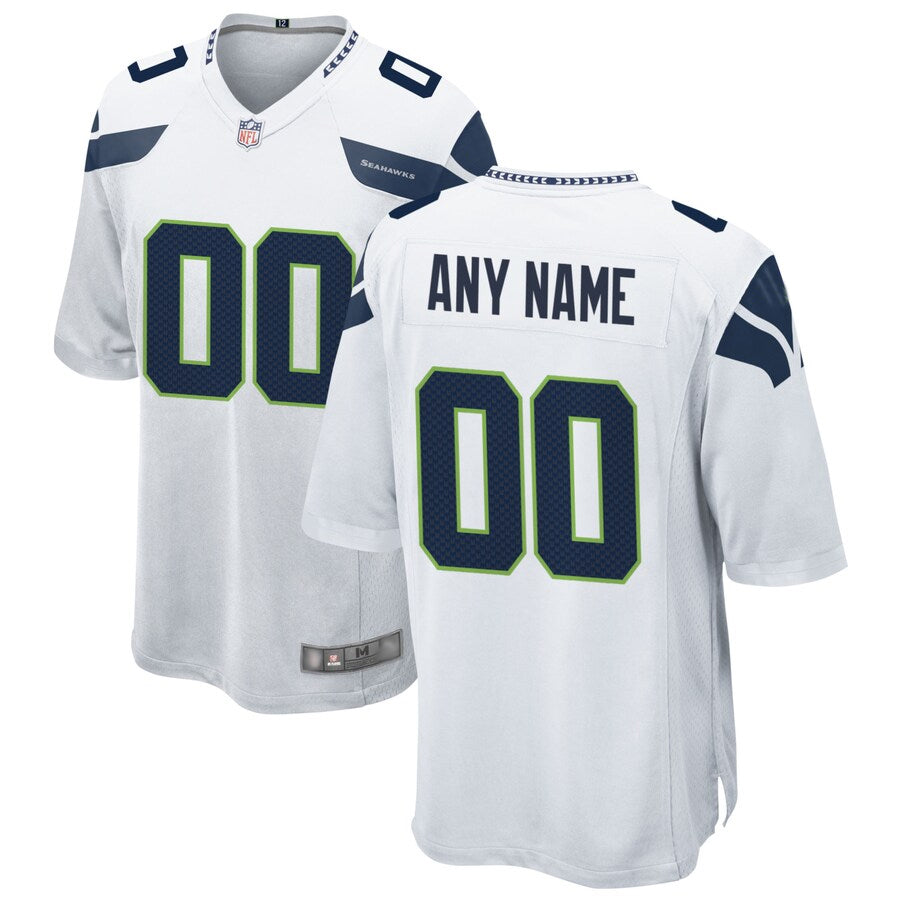 Punc Custom S.Seahawks White Home Game Stitched Jerseys