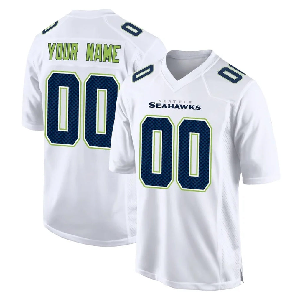 Punc Custom S.Seahawks White Tundra Fashion Home Game Any Name & Numbers Stitched Jerseys