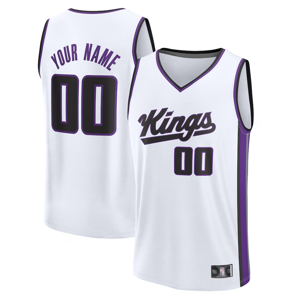 Punc Custom S.kings Fanatics White Fast Break Jerseys - Association Edition
