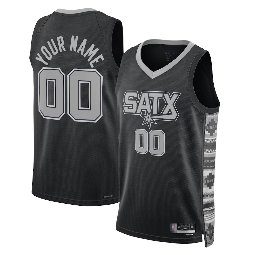 Punc Custom SA.Spurs Black 2022-2023 Swingman Jerseys - Statement Edition