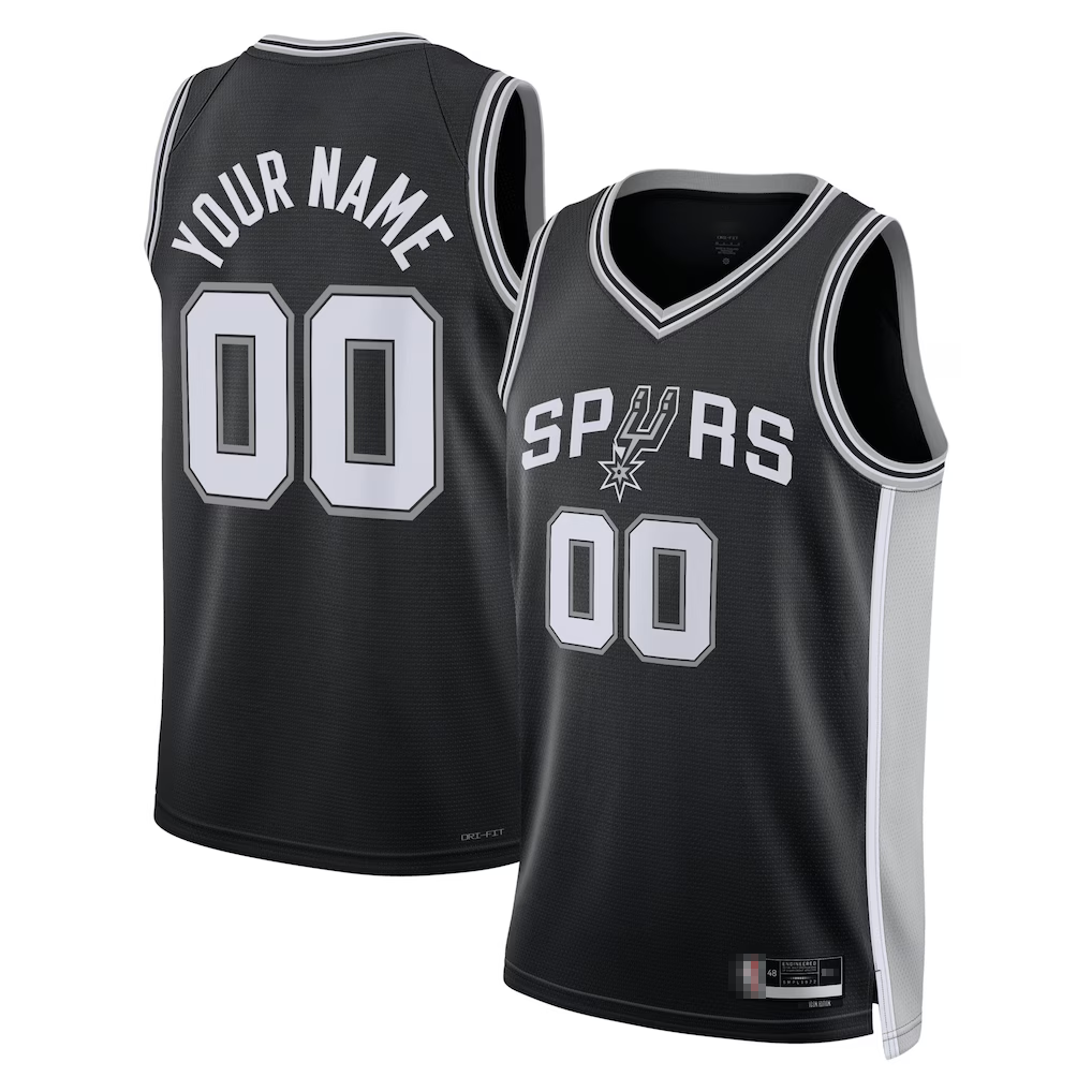 Punc Custom SA.Spurs Black Swingman Jerseys - Icon Edition