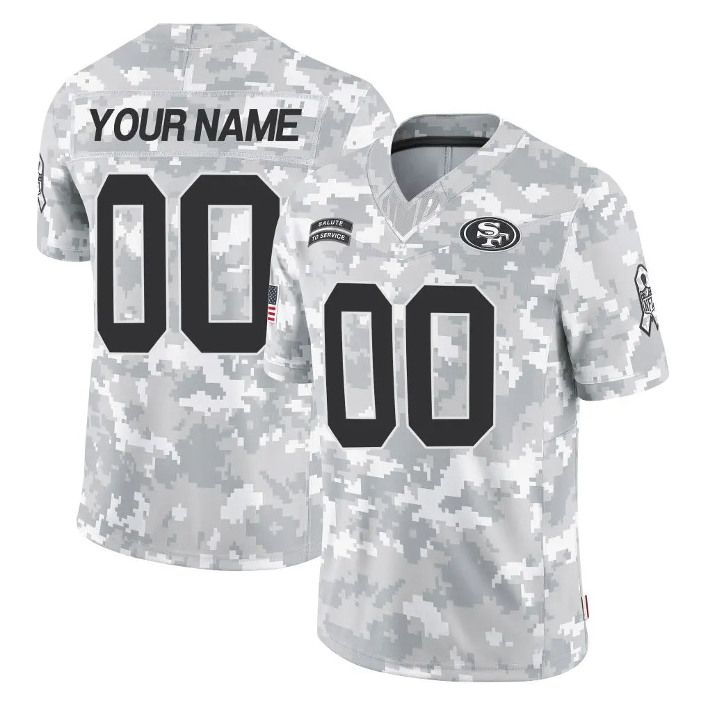 Punc Custom SF.49ers Arctic Camo Limited Salute To Service Home Game Any Name & Numbers Stitched Jerseys