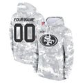 Punc Custom SF.49ers Arctic Camo Limited Salute to Service Pullover Hoodies Game Any Name & Numbers Stitched Jerseys