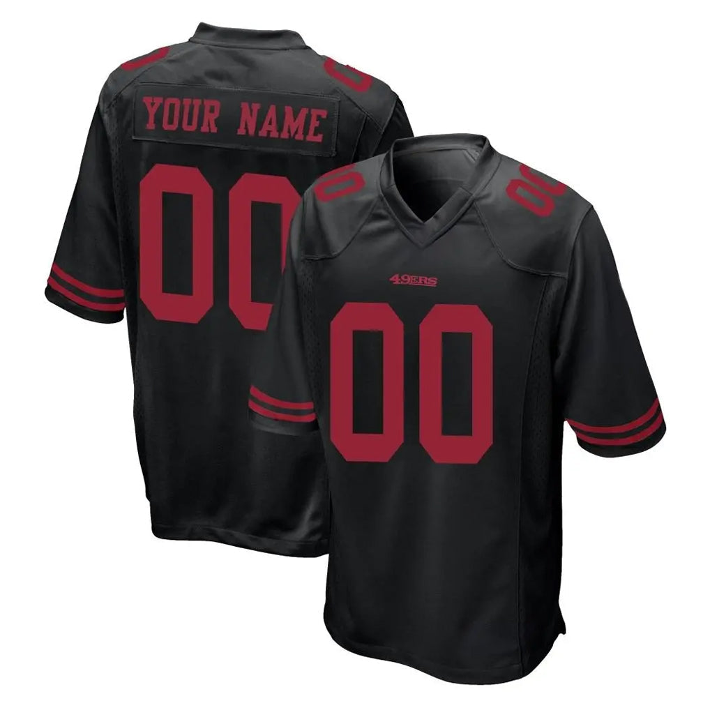 Punc Custom SF.49ers Black Alternate Home Game Any Name & Numbers Stitched Jerseys