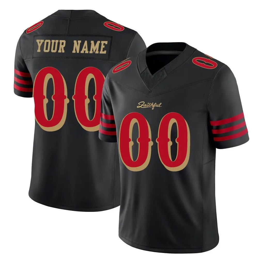 Punc Custom SF.49ers Black Limited Rivalries Collection Home Game Any Name & Numbers Stitched Jerseys