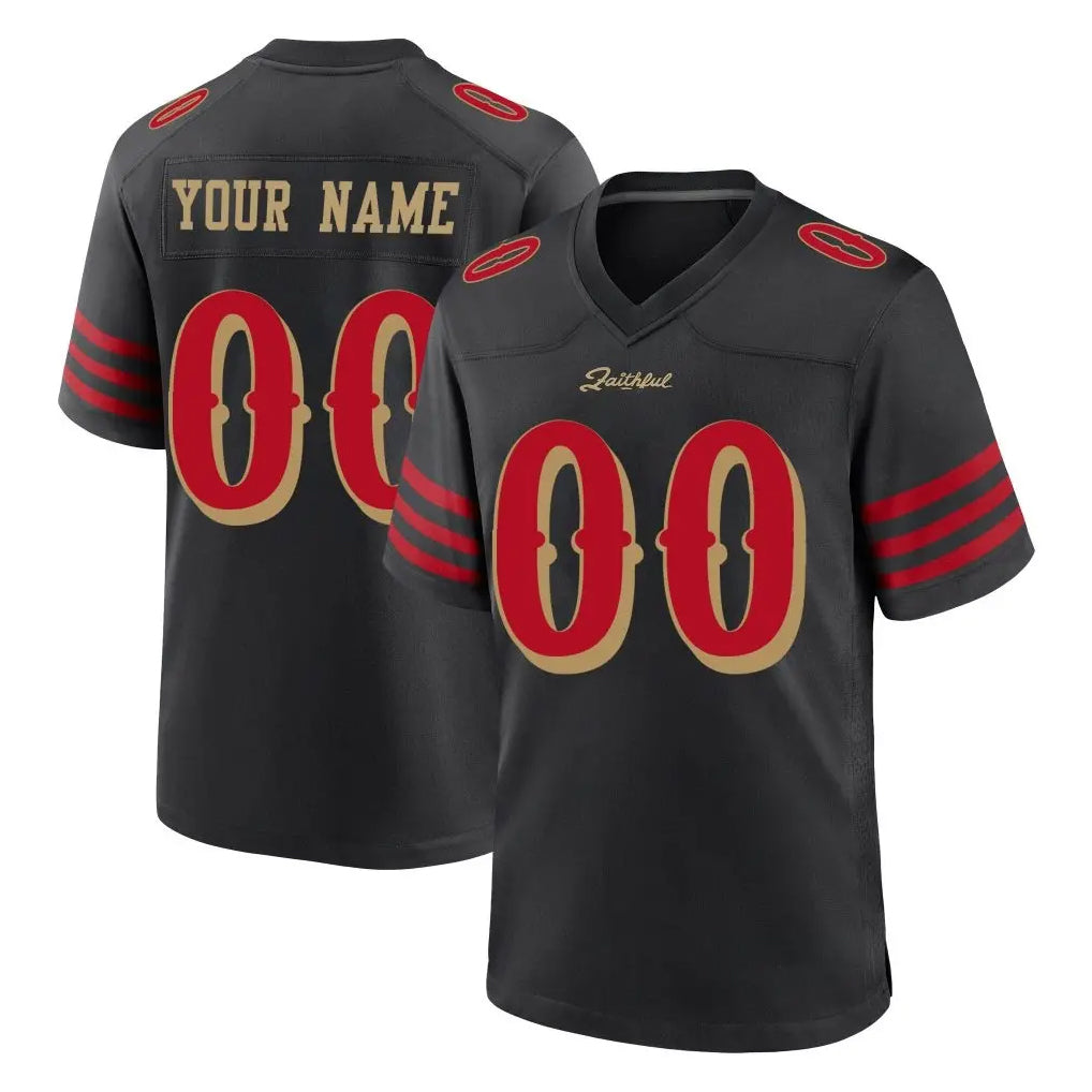 Punc Custom SF.49ers Black Rivalries Collection Home Game Any Name & Numbers Stitched Jerseys