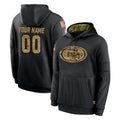 Punc Custom SF.49ers Black Salute to Service Sideline Performance Pullover Hoodies Home Game Any Name & Numbers Stitched Jerseys