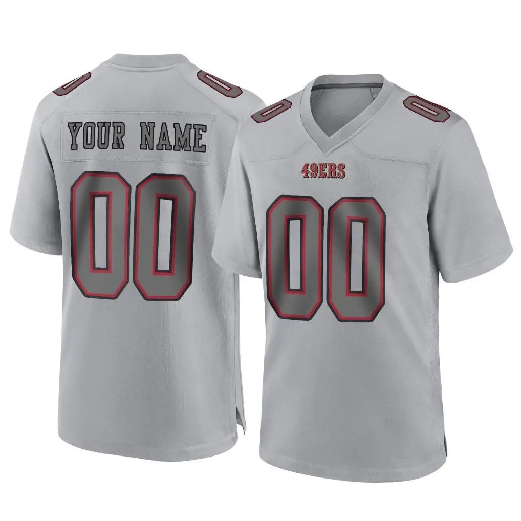 Punc Custom SF.49ers Gray Atmosphere Fashion Home Game Any Name & Numbers Stitched Jerseys