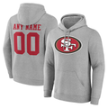 Punc Custom SF.49ers Gray Team Authentic Personalized Name & Number Hoodie Stitched Jerseys
