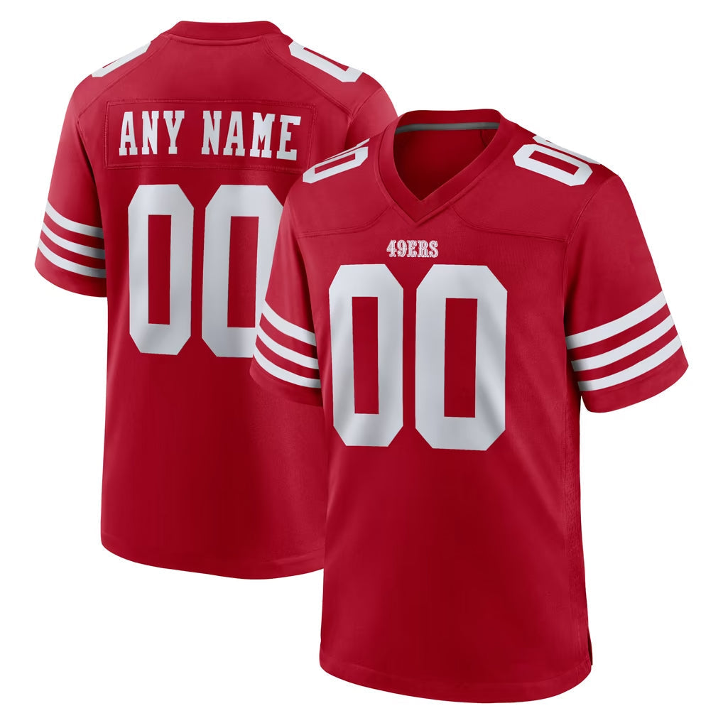 Punc Custom SF.49ers Red Game Home Any Name & Numbers Stitched Jerseys