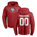 Punc Custom SF.49ers Red LOGO Pullover Hoodies Home Game Any Name & Numbers Stitched Jerseys