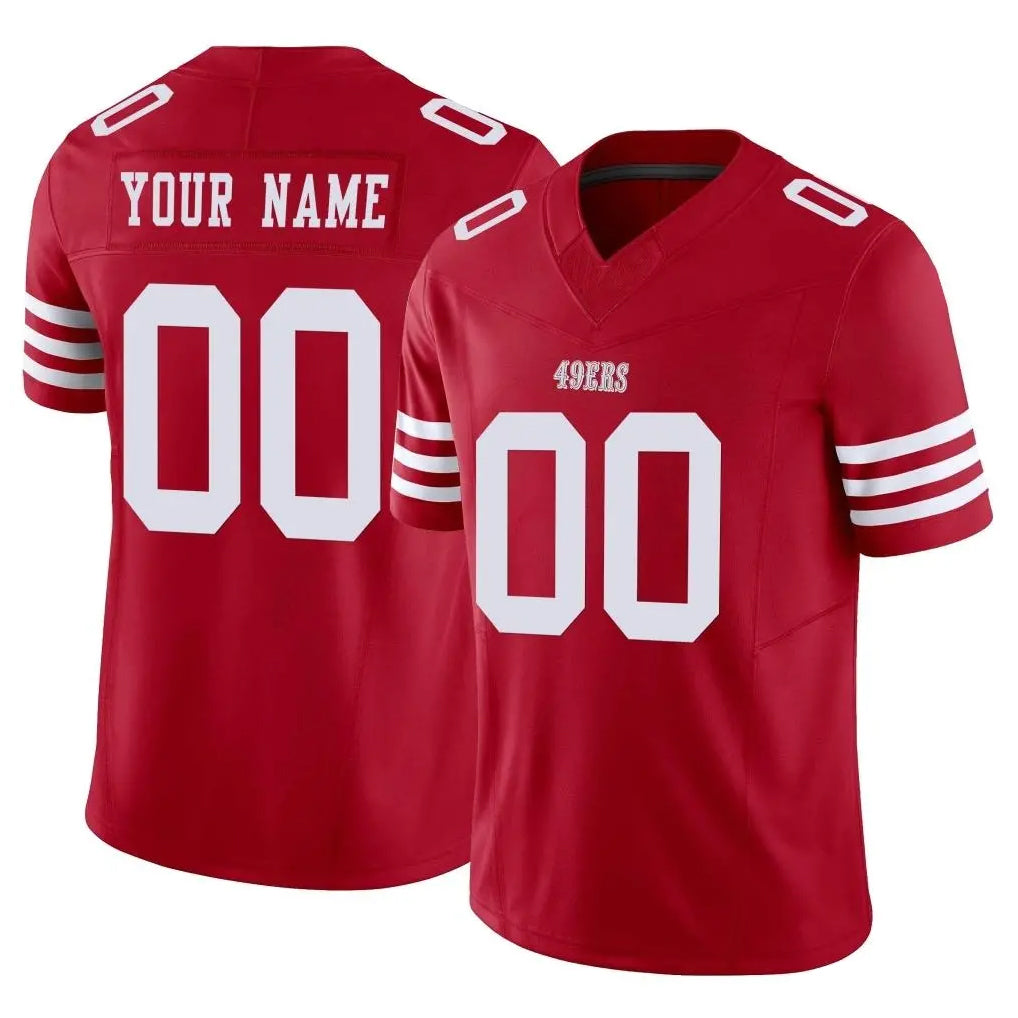 Punc Custom SF.49ers Red Limited Vapor F.U.S.E. Home Game Any Name & Numbers Stitched Jerseys