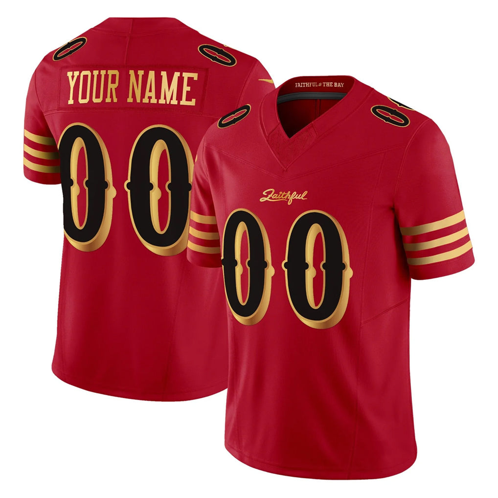 Punc Custom SF.49ers Red Rivalries Vapor Limited Home Game Any Name & Numbers Stitched Jerseys