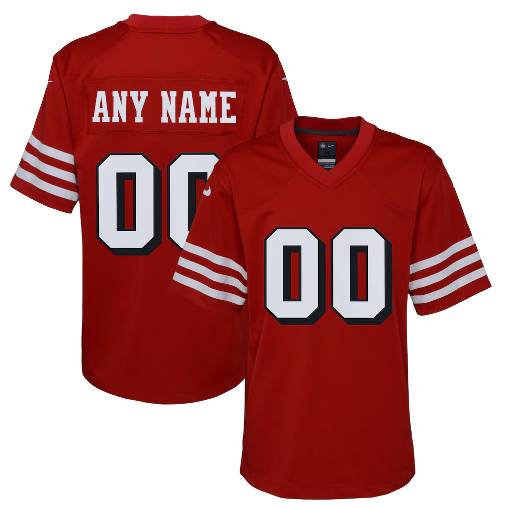 Punc Custom SF.49ers Scarlet Alternate Game Stitched Jerseys