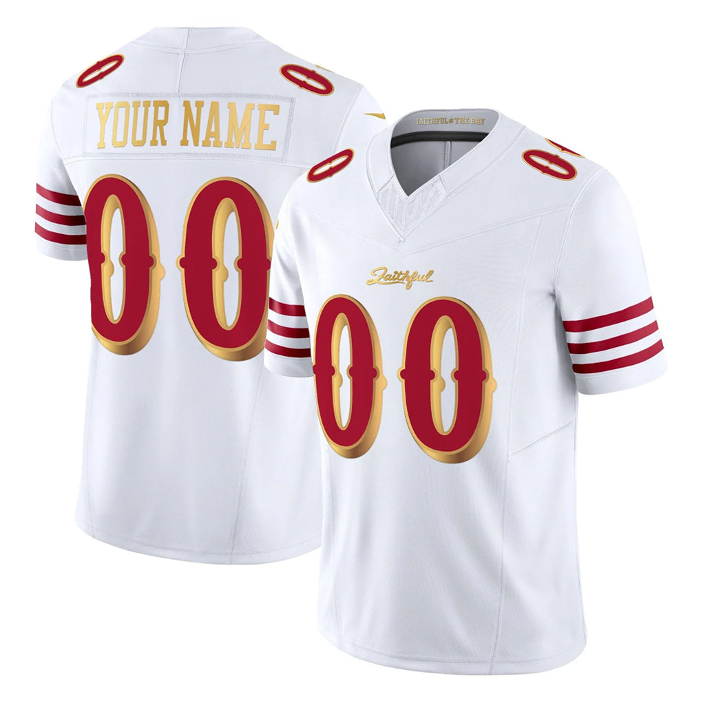 Punc Custom SF.49ers White 2025 Rivalries Collection Game Limited Any Name & Numbers Stitched Jerseys