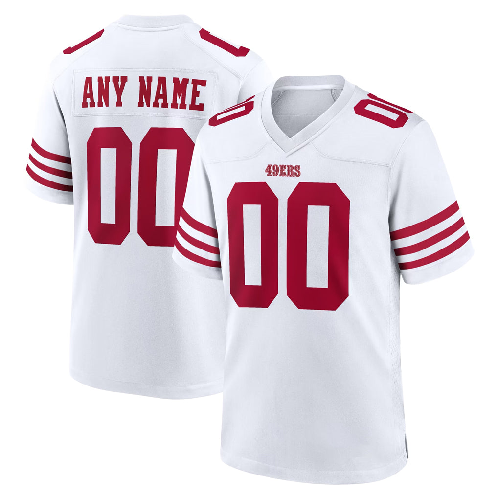 Punc Custom SF.49ers White Game Home Any Name & Numbers Stitched Jerseys